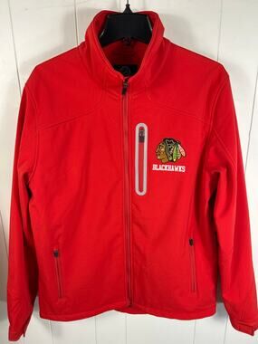 NHL Carl Banks Sports G-III CHICAGO BLACKHAWKS Men's Size M Red ZIP UP Jacket